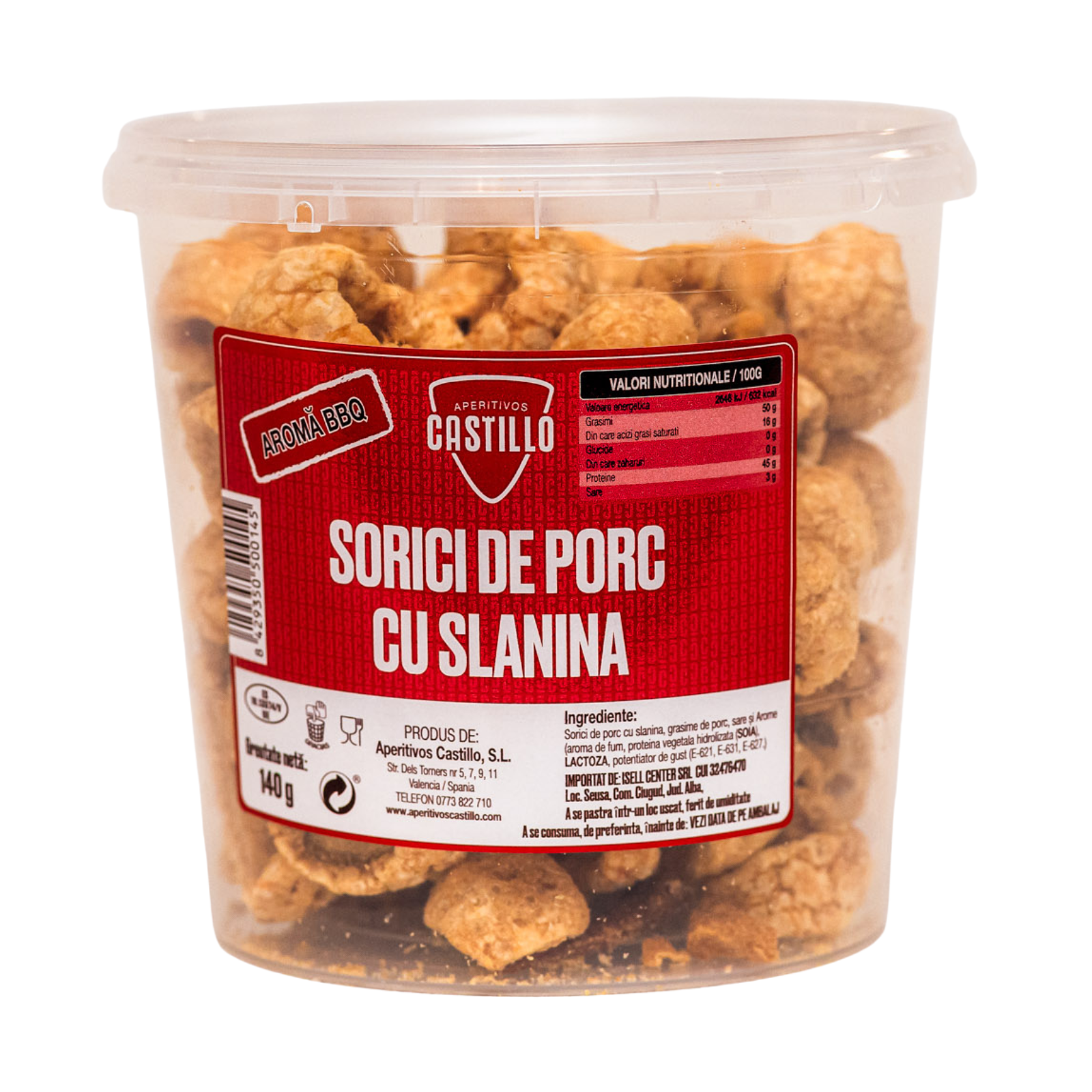 BBQ ízesítésű sertésbőr szalonnával, 140 g