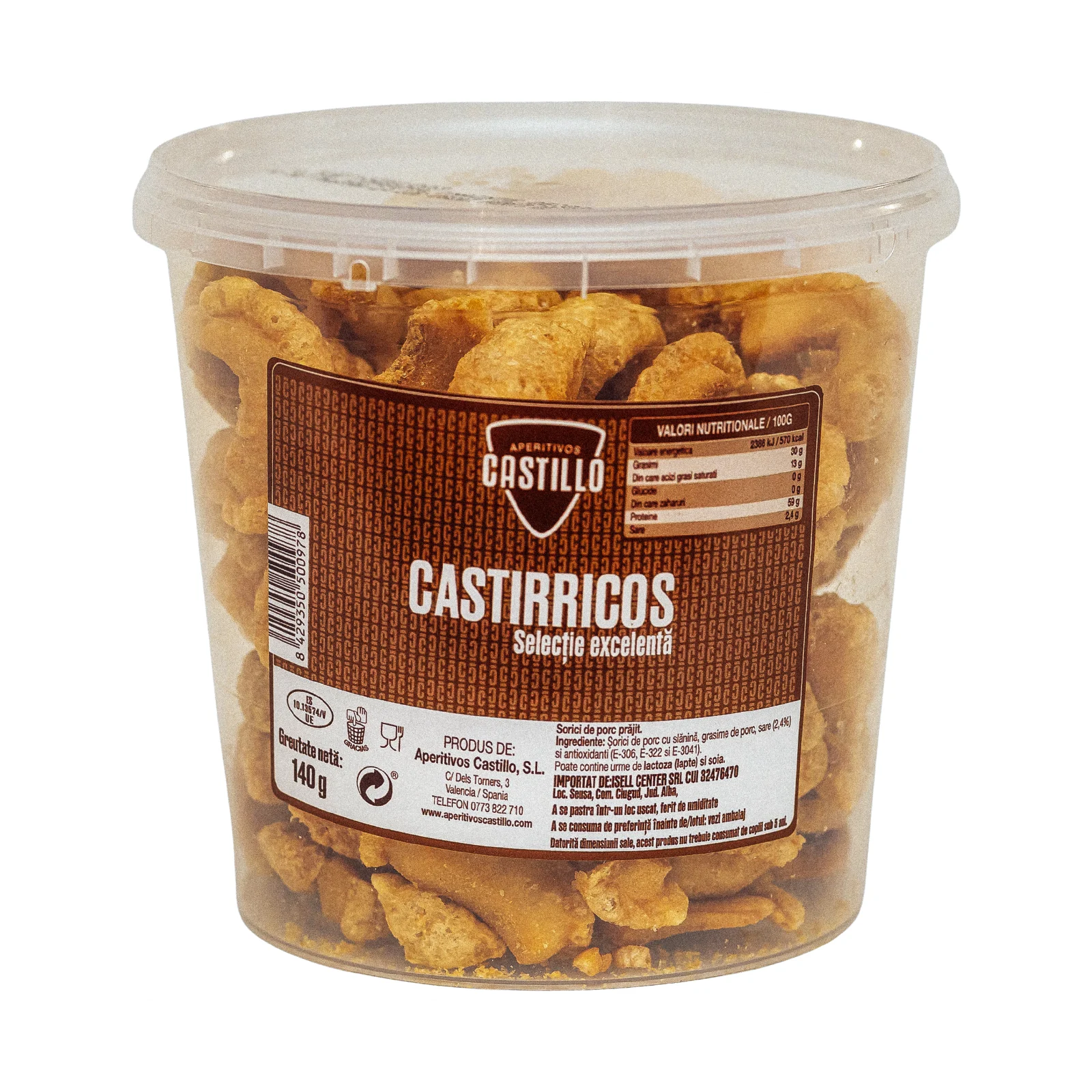 Castirricos sertésbőr szalonnával, 140 g